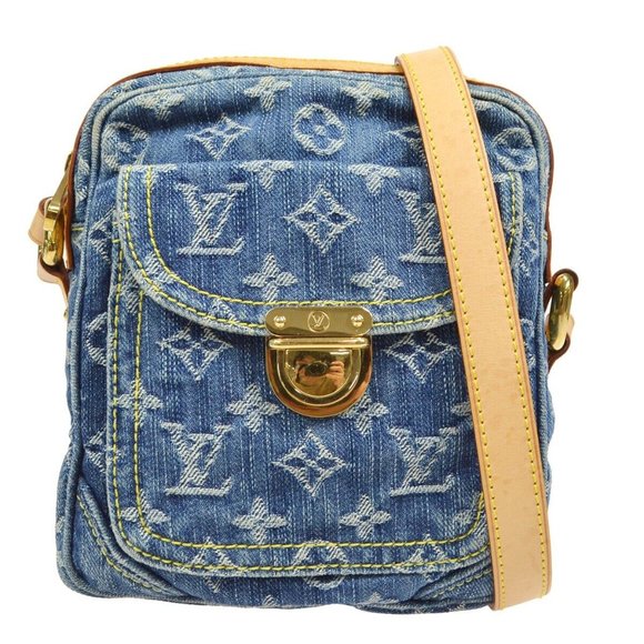 LOUIS VUITTON CAMERA BAG CROSSBODY INDIGO MONOGRAM DENIM - Picture 1 of 12